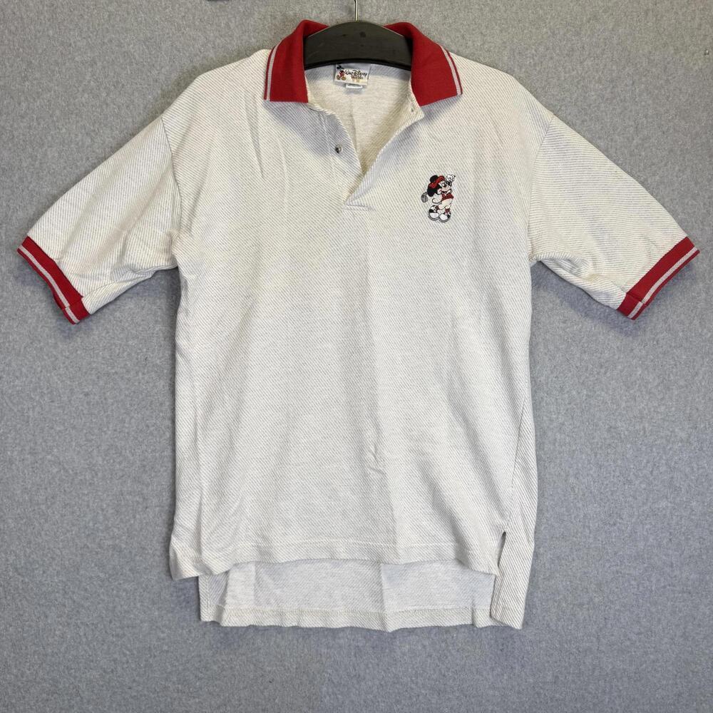 Vintage 90s Disney Walt Disney World Mickey Mouse Resort Polo Shirt Medium White
